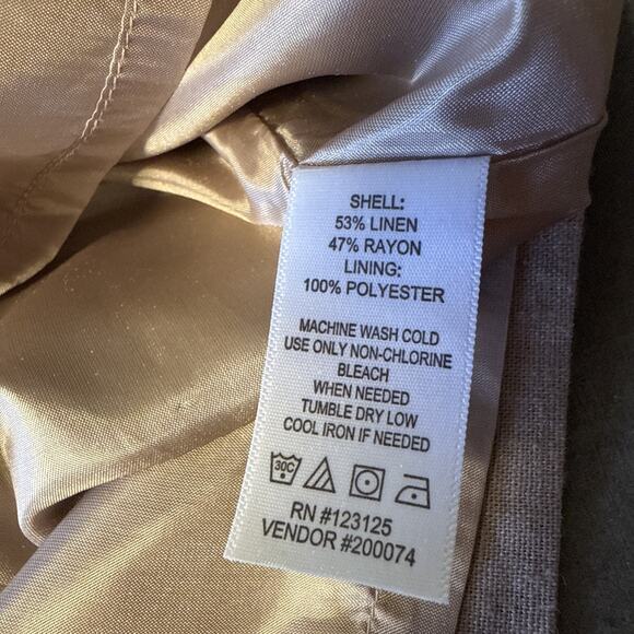 Vintage Chadwicks Womens 4 Tan Lightweight Linen Pencil Straight Skirt Knee Chic - Picture 8 of 10